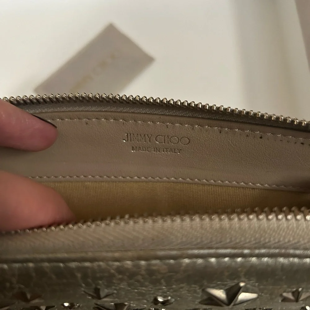 Jimmy Choo Authentic Washed Metallic Deerskin With COA/ Dust Bag/ Box